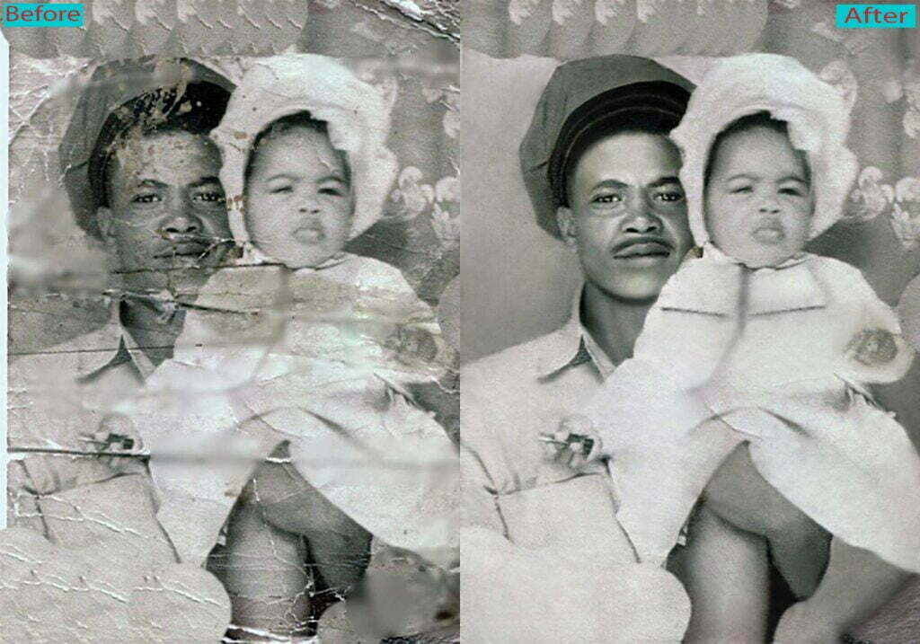 Black White Vintage Photo Restoration​1